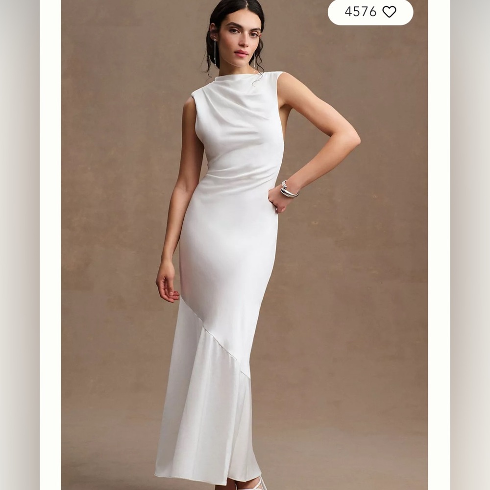 Significant Other Lana Cowl-Neck Satin White Gown